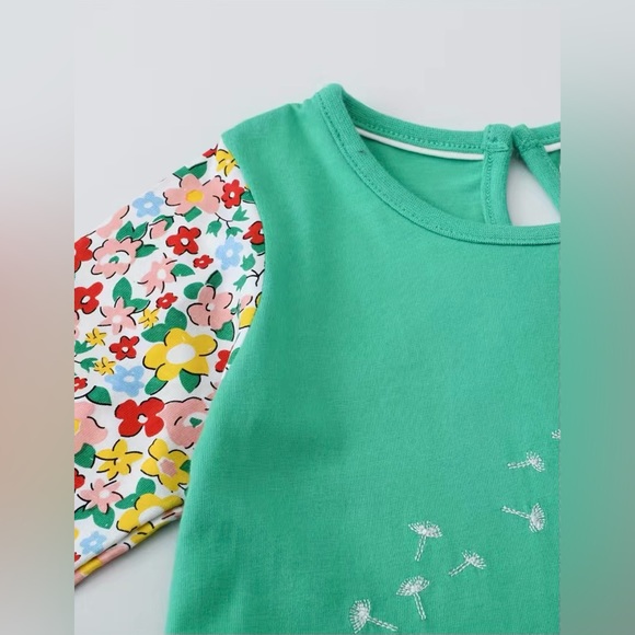 Dress Woodland Dandelion Flower Embroidery Floral Sleeve - Picture 5 of 7